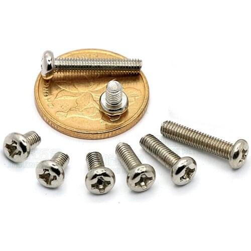 500pcs/lot M3*4/5/6/8/9/10/12/14/15/16/17/18/20/22/25/30 Pan head philips machine screw hardened steel nickel plated PM3