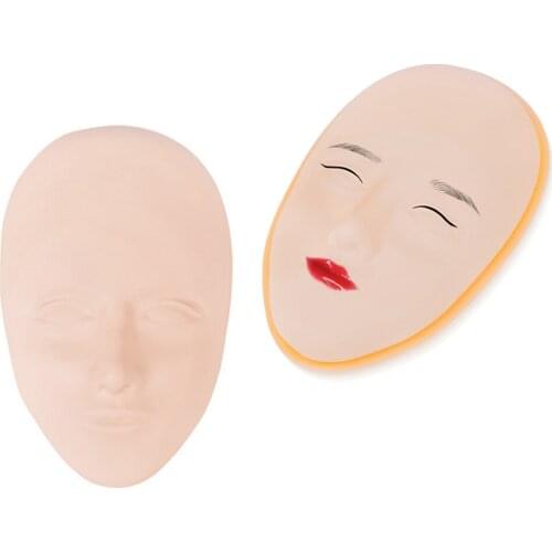 5D Facial Tattoo Practice Eyebrow Eyeliner Lips Tattoo Skin Doll Face Head Molds for Permanent Makeup Beauty Training