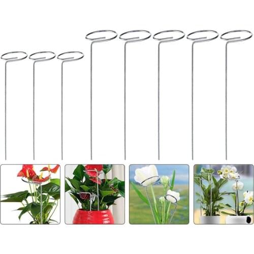 8Pcs Plant Support Stakes Household Potted Plants Stand Climbing Ring Racks Garden Supplies