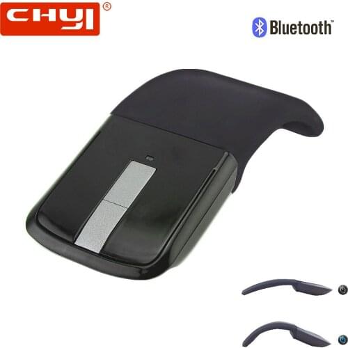 CHYI Foldable Wireless Bluetooth Mouse Folding Arc Touch Mice 1200DPI USB Optical Computer Slim Mause for Microsoft Surface PC