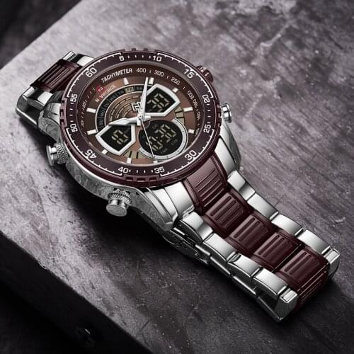 NAVIFORCE Fashion Casual Mens Sport Watches Luxury Brand Quartz LED Display Chronograph Calander Clock Waterproof WristWatches
