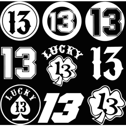 DecalsMe Funny Number 13 Racing Vinyl Car Sticker Reflective Waterproof Car Decal Motorcycle Accessories For Car Decorations