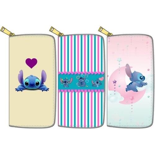 Disney New Stitch PU Long Zipper Wallet Wallet Girl Gift Wallet Small Wallet Wallet Men Wallet for Men Money Purse