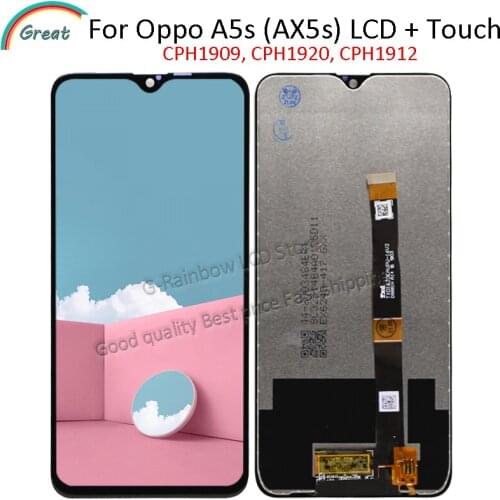 For Oppo A5S LCD Display Touch Panel Glass Screen Touch Screen Digitizer Pantalla For Oppo A5S AX5s LCD CPH1909,CPH1920,CPH1912