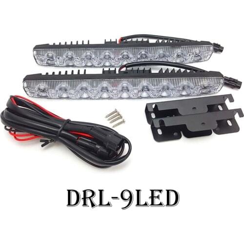 9 LED 12V Daytime Running Lights DRL Car Fog Lamp Turn Signal Universal Indicator Lamp White + Amber ,Car Accessories
