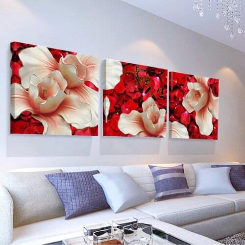 Home Decor Picture Canvas Wall Art Canvas Painting 3D Flower Modern Wall Pictures Living Room Pop Art Decorative Pictures
