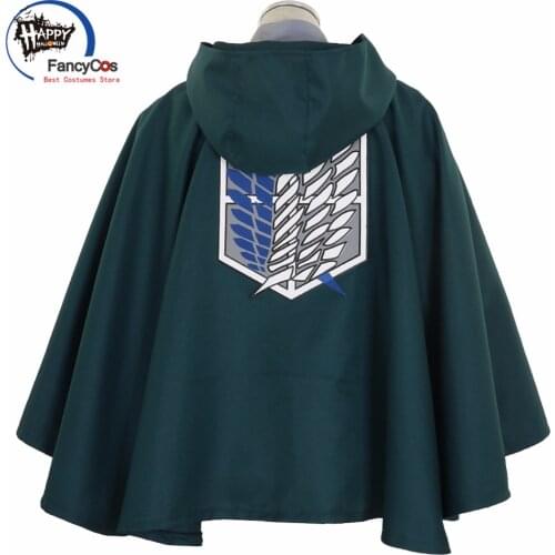 Anime Attack on Titan Survey Corps Blue TV Cape Robes Cloak Shingeki no Kyojin Eren Jaeger Jacket Cosplay Costume Anime Japanese