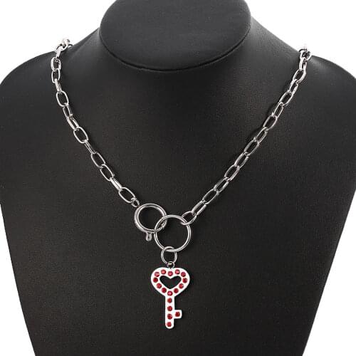 IGIRL love necklace Women Igirl Heart key Pendant Gothic Necklace i girl Chain Necklace hip hop 2020 jewelry trends accessories