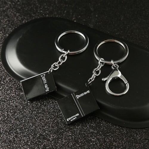 Hot Anime Death Note Keychain Black Note Book Pendant Key Ring Key Holder Men Women Chaveiro Jewelry Car Keychains for Gift