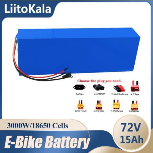 LiitoKala 72V 15Ah 20S5P 18650 lithium battery pack 3000W High Power 84V electric bike motor electric scooter ebike battery