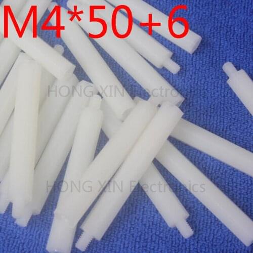 M4*50+6 White 1pcs Nylon Standoff Spacer Standard M4 Plastic Male-Female 50mm Standoff Kit Repair Set High Quality