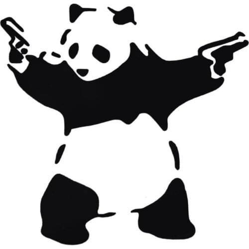 Car stickers Cute Panda double gun car motorcycle window stickers bumper stickers funny cute animal stickers decoration cmpvc