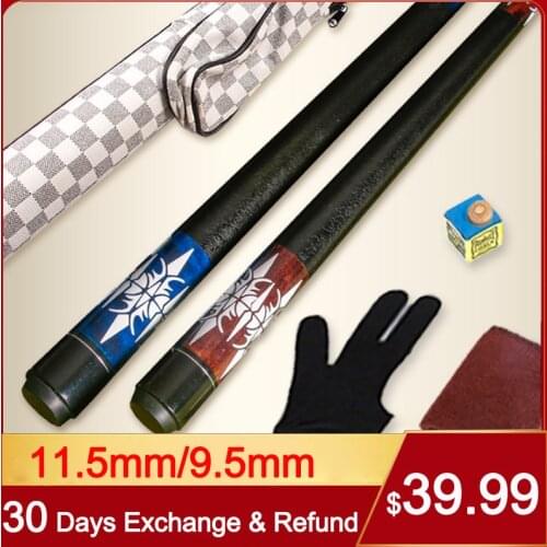 Black 8 1/2 Snooker Poolcue LA Series 11.5mm 9.5mm American 16 Color Billiards with Case Set