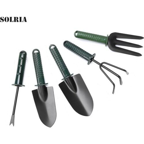 5Pcs Gardening Tools Set Plastic Rake Fork Cultivator Trowel Kit for For Outdoor Garden Planting & Beach Play Hand Tools