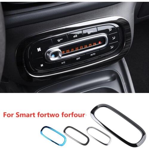 Carbon Fiber Printed Car AC Control Panel Sticker Cover Moulding Trim for Smart fortwo forfour 2015-2020 Interior Styling