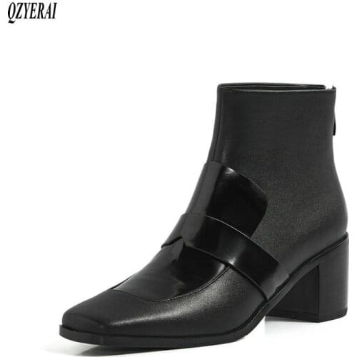 2020 new Women boots Ankle boots Genuine leather Fashion boots Short boots autumn and winter cowhide Women shoes