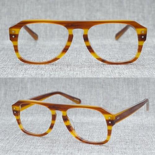 Fashion Handmade Acetate Glasses Frame Men High Quality Eyeglasses Retro Myopia Reading Eyewear Oculos De Grau
