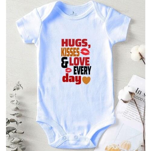 Infant Outfits Cotton Baby Girl Romper Newborn Girl Outfit Printing Kiss Love Clothing for Babies Jumpsuit Kids Autumn