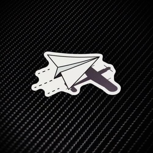 Creative Paper Airplane Sticker Decals for Truck Car Vans Motorcycle Computer Case Scratches Cover