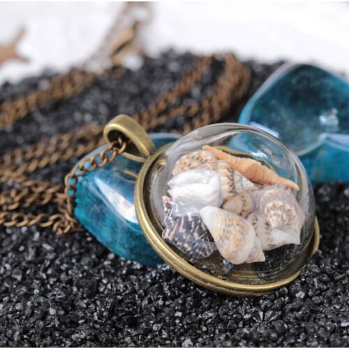 1Pc Ocean Beach Glass Conch Necklace For Women Gift Starfish Shells Pendant