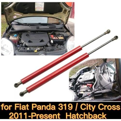 For Fiat Panda 319 / Fiat City Cross 2011-Present Hatchback Front Hood Bonnet Gas Struts Lift Supports Shock Dampers Springs Rod