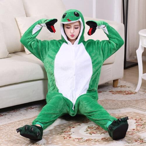 Kigurumis Onesie women Pajama Animal Snake Onesies Homewear Cosplay Jumpsuit Party Costume Unisex Carnival Funny Clothing