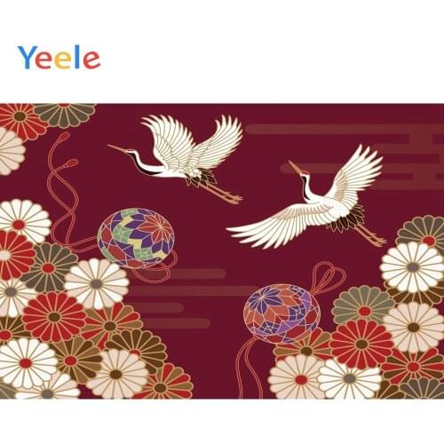 Yeele Festival Party Portrait Decors Crane Flower Photography Backdrops Personalized Photographic Backgrounds For Photo Studio