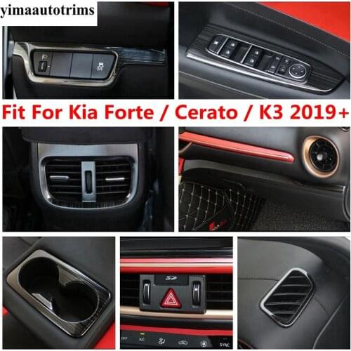 Warning Light / Water Cup Holder / Head Lamps Button Panel Stainless Steel Kit Cover Trim For Kia Cerato Forte K3 2019 2020 2021