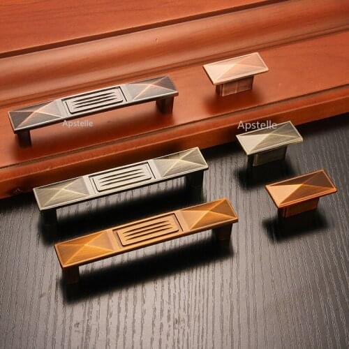 Cupboard Cabinet Handles Knurled Zinc Alloy Antique Drawer Kitchen Hardwares Door Dresser Pull Bronze Knob