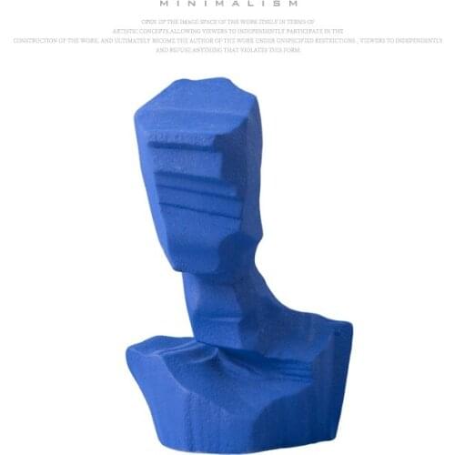 Modern Minimalist Ceramic Abstract Character Artwork Soft Decoration Blue Console Tables Ornaments