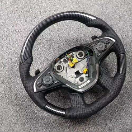 D-Shape Cuatomized Real Carbon Fiber Sports Steering Wheel Alcantara Compatible for Buick MPV GL8 2018-2021