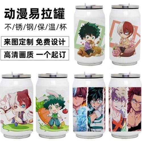 Anime My Hero Academia Stainless Steel Thermos Cup Midoriya Izuku Bakugo Todoroki Cosplay Vacuum Cup Toy 350ml