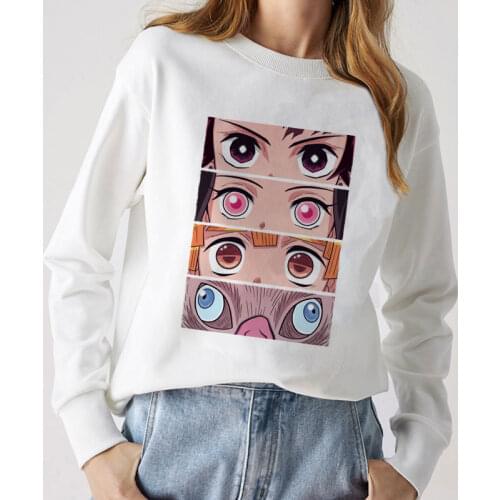Japanese Anime Demon Slayer Hoodie Women Ulzzang Harajuku Tops Cartoon Graphic Kimetsu No Yaiba Kawaii Sweatshirt Female Grunge