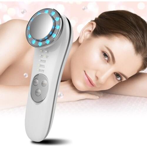 Ultrasonic 2in1 Electric Face Cleansing Machine LED Photon Massager Tighten Facial Mask Essence Rejuvenation Beauty Instrument