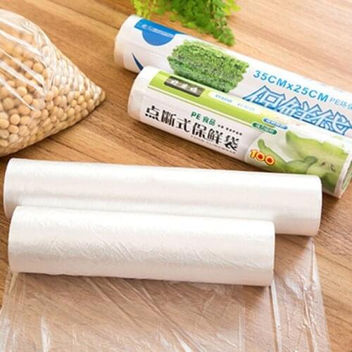 Food Fruit Storage Bag Packaging New Plastic Bags Saran Wrap 1 Roll Kitchen Fresh Keeping Heat Sealer Food Saver Bag Vacuum