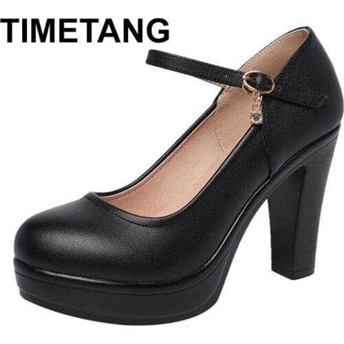 TIMETANG2019 Fashion Platform Pumps Women Sexy Pretty High Heels Wedding Shoes autumn Womens Round four-color head shoesE1208