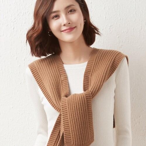 2021 New Arrival Autumn Winter Knit Women Scarf Solid 100% Wool Poncho Warm Fashion Capes Lady High Quality Scarves