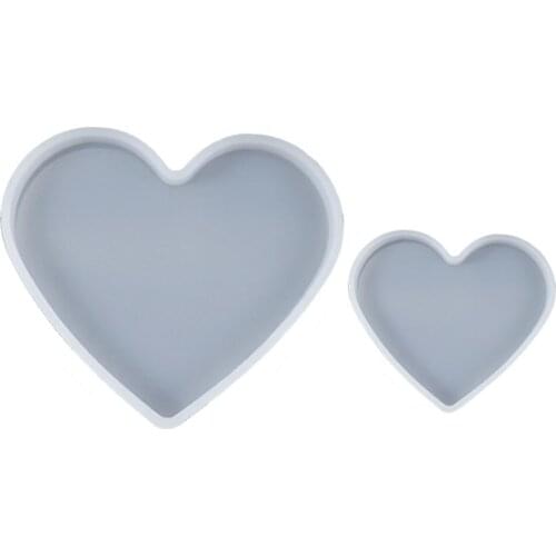 1pcs Crystal Epoxy Heart Shape Swing Table Base Coaster Silicone Mold Love Round Resin Mould For DIY Jewelry Craft Decoration