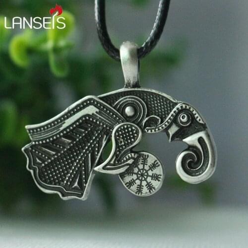 1pcs viking retro Raven of Odin Hugin Jewelry Viking Scandinavian Solid Pendant punk Necklace handmade jewelry