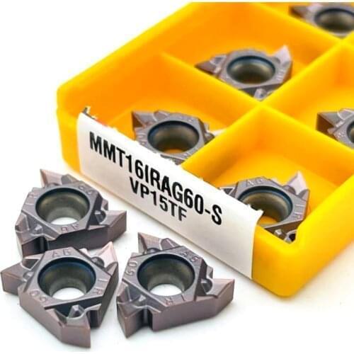 10 pieces of thread tools MMT 16ER 16IR AG60-S VP15TF UE6020 US735 high quality carbide inserts MMT16ER AG60-S lathe parts tools