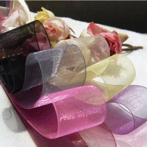 [200yards/roll, 9mm-22mm] Double face organza Ribbons tape for wedding Christmas crafts materials decoration, free shipping