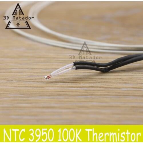 5pcs/lot NTC 100K Ohm 3950 1% Thermistors for Reprap SWTG Mend glass sealed thermistor 3950 Resistant hotend sensor