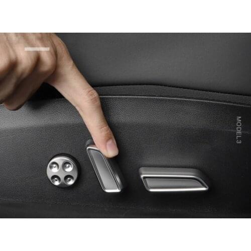 ABS Embellishment Interior Seat Adjust Switch Button Trim Cover Car Styling Acce For Tesla Model 3