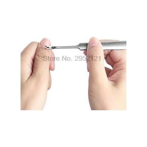 By dhl or ems 500pcs Steel Nail Fork Quality Dead Skin Fork Nipper Pusher Callus Cuticle Remover Manicure Pedicure Nail Art new
