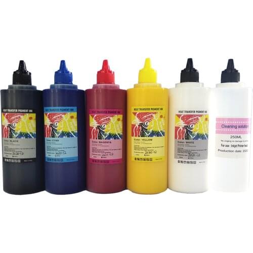 Fcolor 250ml*6 DTF Textile Transfer PET Film Pigment Ink for L1800 L800 L801 R290 R330 Transfer Printing