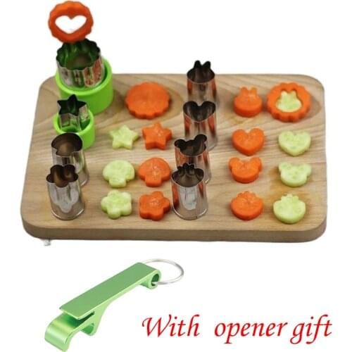 Rice Vegetable Fruit Cutter Mold 8Pcs/set Flowers Cartoon Cutter Mold Stainless Steel Cake Cookie Biscuit Cutting Shape Tools