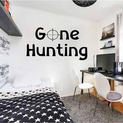 Gamer Wall Sticker Quotes Gone Hunting Art Wall Decals Home Decoration Sticker Poster Kids Room Pattern Removable B219