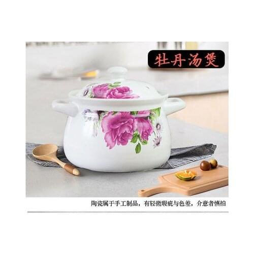 Korean Casserole soup pot ceramic household gas cooker fire resistant large casserole porridge pot cover Chinese cooking