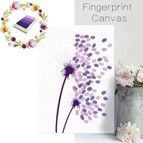 Creative DIY finger doodle dandelion wedding party birthday fingerprint sign FPBD006