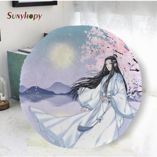 Mo Dao Zu Shi Round Decorative Cushion Cover Home Decor Peach Skin Pillowcase For Sofa 40cm50cm60cm In Diameter-WJY